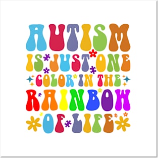 Autism is one color in the rainbow Autism Awareness Gift for Birthday, Mother's Day, Thanksgiving, Christmas Posters and Art